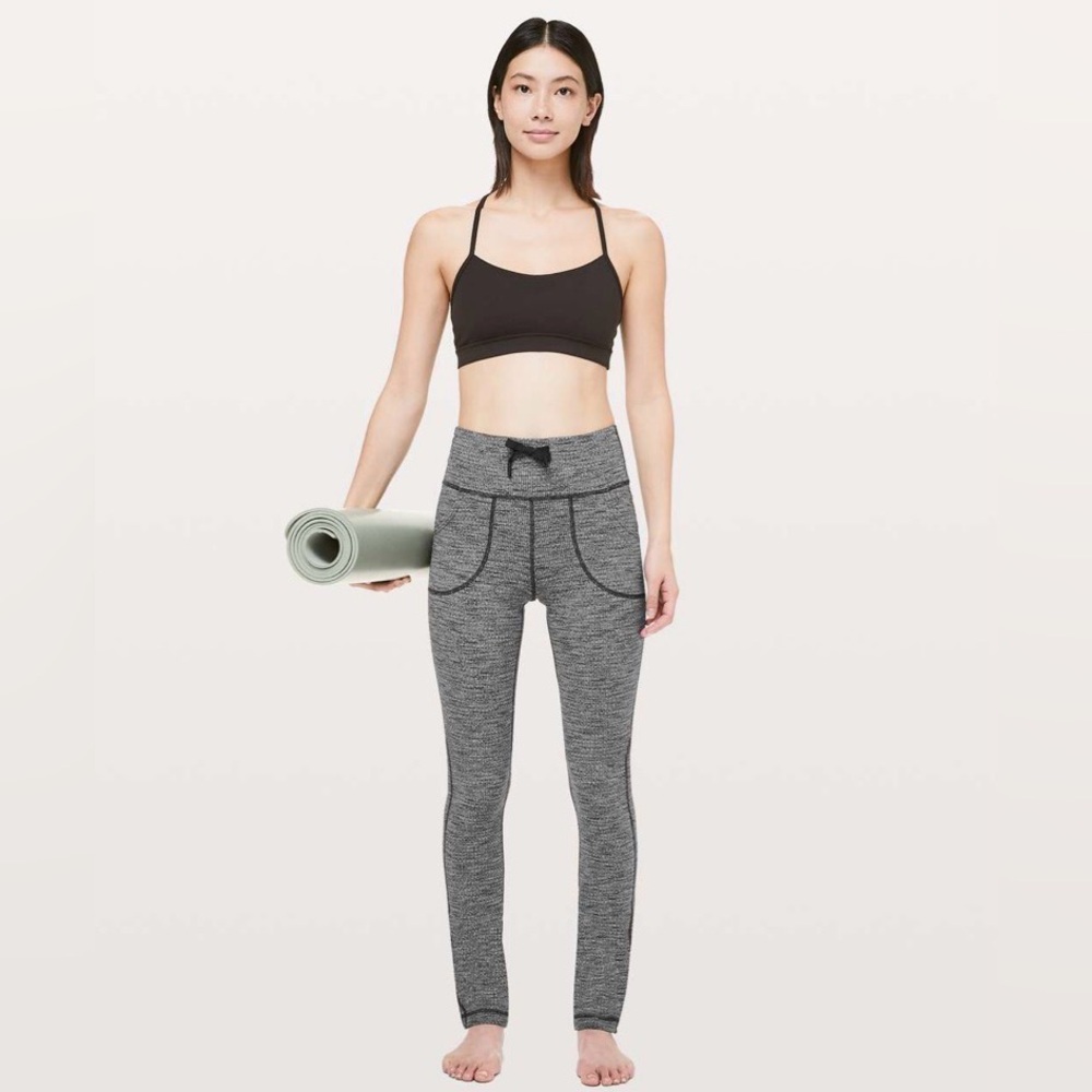 Lululemon Skinny Will Pant Straight Leg Heathered Black Pants Womens 6 Like New